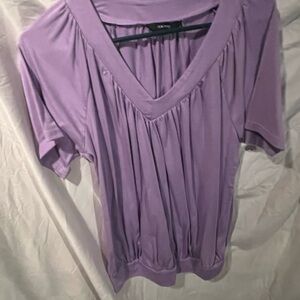 Elegant Lavender V-Neck Blouse